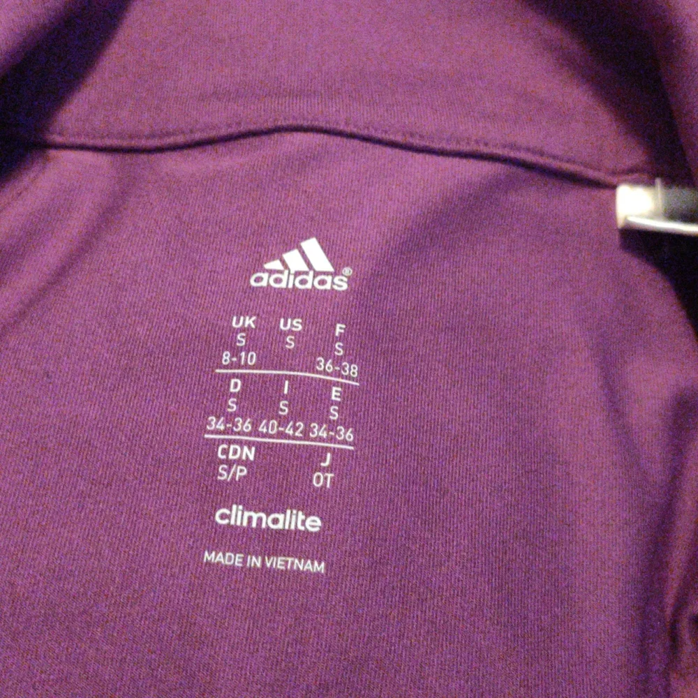 Adidas Climate Pullover Jacket Size S 8-10 Color Grape - Picture 5 of 6